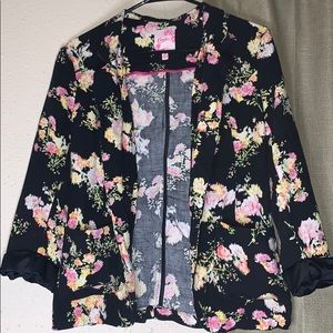 Candie’s Floral Black Blazer